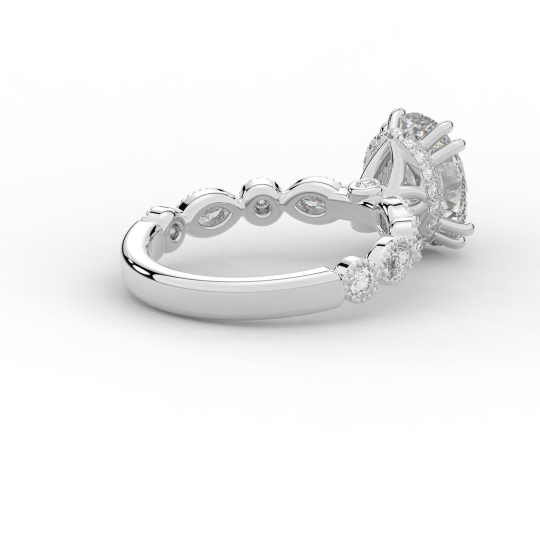 3.60CT.TW OVAL LAB DIAMOND SOLITAIRE ENGAGEMENT RING - Nazarelle