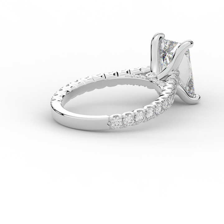 4.25CT.TW RADIANT LAB DIAMOND SOLITAIRE ENGAGEMENT RING - Nazarelle