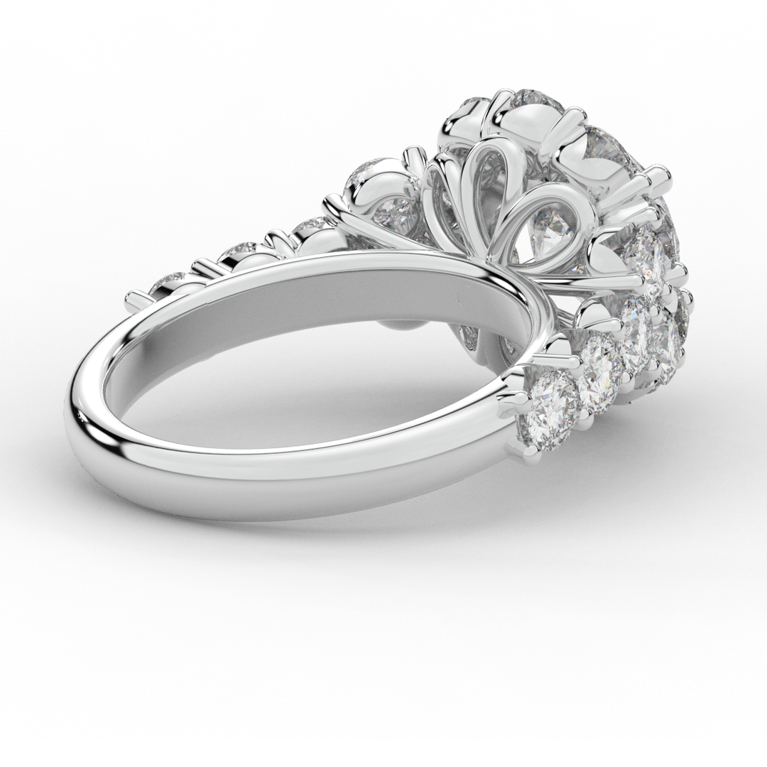 4.75CT.TW ROUND LAB DIAMOND HALO ENGAGEMENT RING - Nazarelle