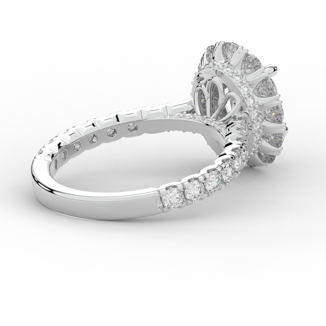 3.40CT.TW OVAL LAB DIAMOND HALO ENGAGEMENT RING - Nazarelle