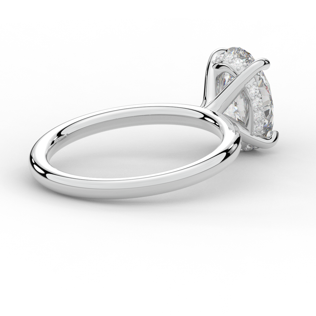 2.06CT.TW OVAL LAB DIAMOND UNDERHALO SOLIATIRE ENGAGEMENT RING - Nazarelle