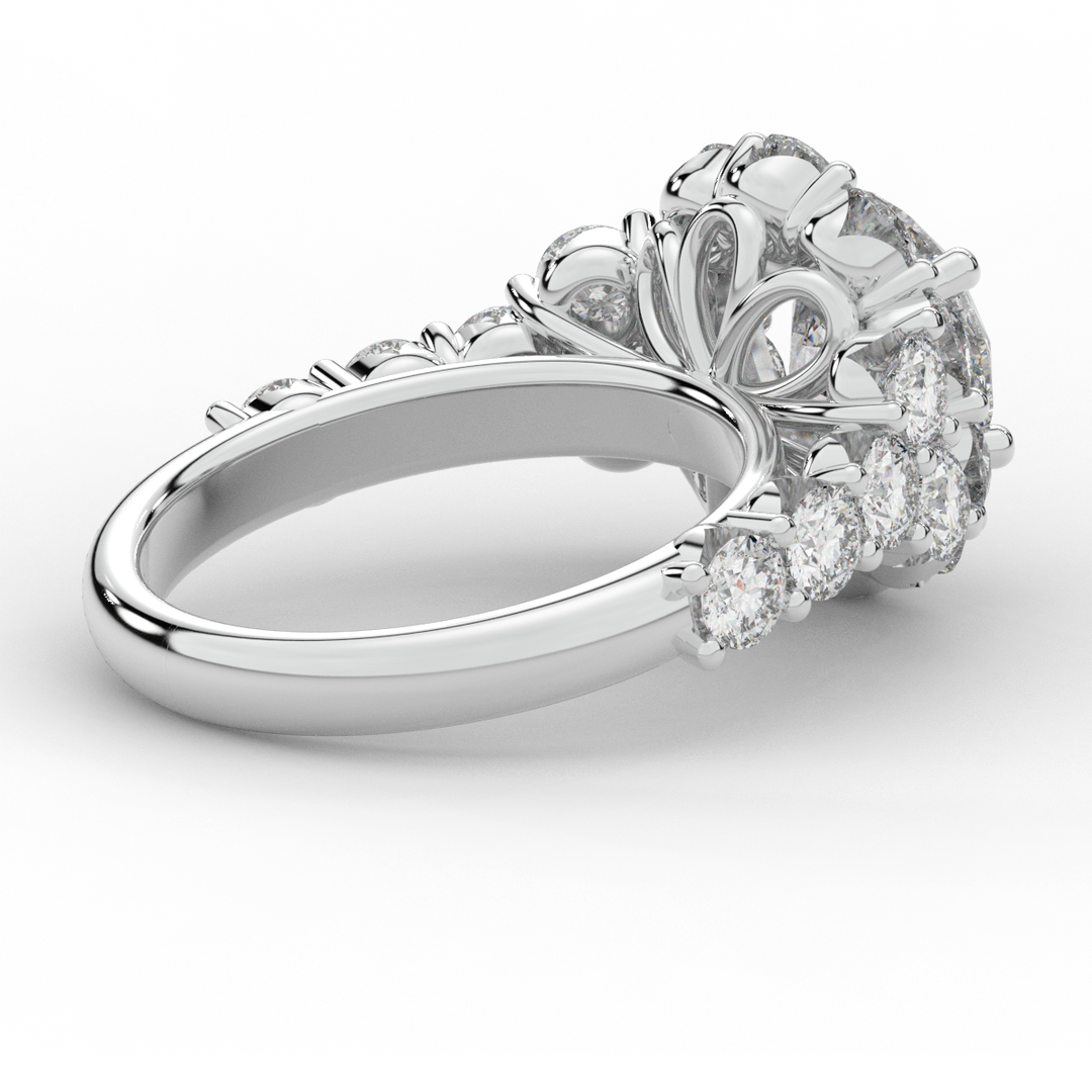 4.75CT.TW ROUND LAB DIAMOND HALO ENGAGEMENT RING - Nazarelle