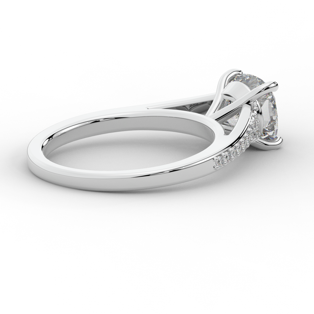 1.65CT.TW CUSHION LAB DIAMOND SOLITAIRE ENGAGEMENT RING - Nazarelle