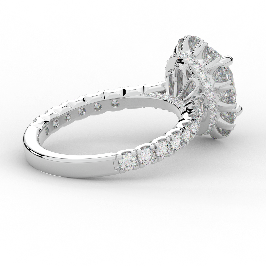 3.40CT.TW OVAL LAB DIAMOND HALO ENGAGEMENT RING - Nazarelle