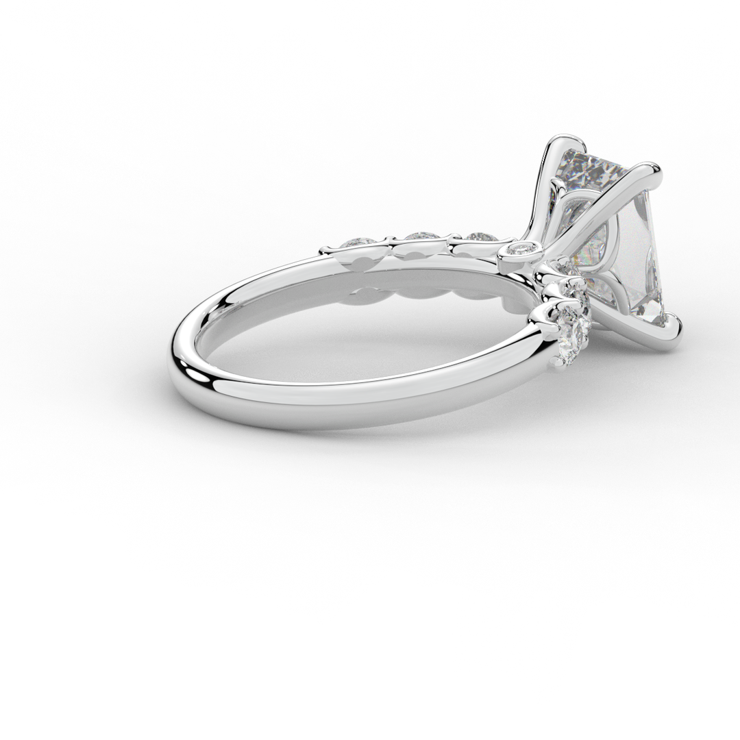 2.60CT.TW EMERALD CUT LAB DIAMOND SOLITAIRE ENGAGEMENT RING - Nazarelle