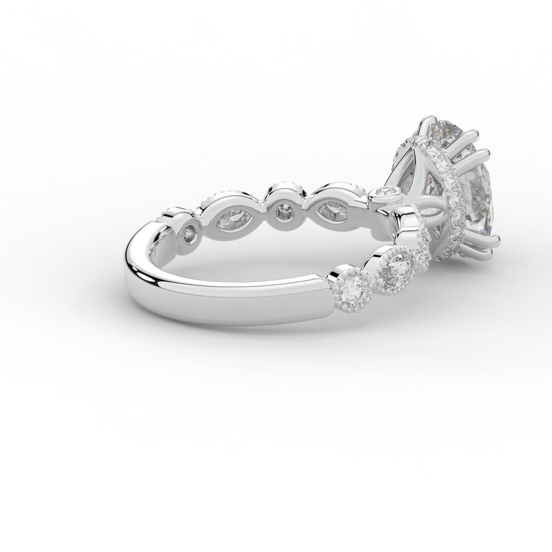 3.60CT.TW OVAL LAB DIAMOND SOLITAIRE ENGAGEMENT RING - Nazarelle