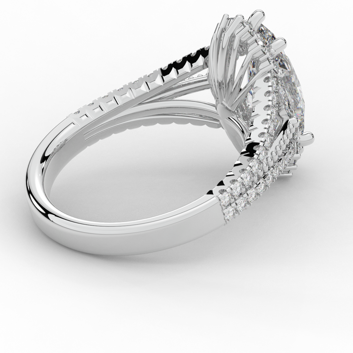 2.70CT.TW MARQUISE LAB DIAMOND HALO ENGAGEMENT RING - Nazarelle