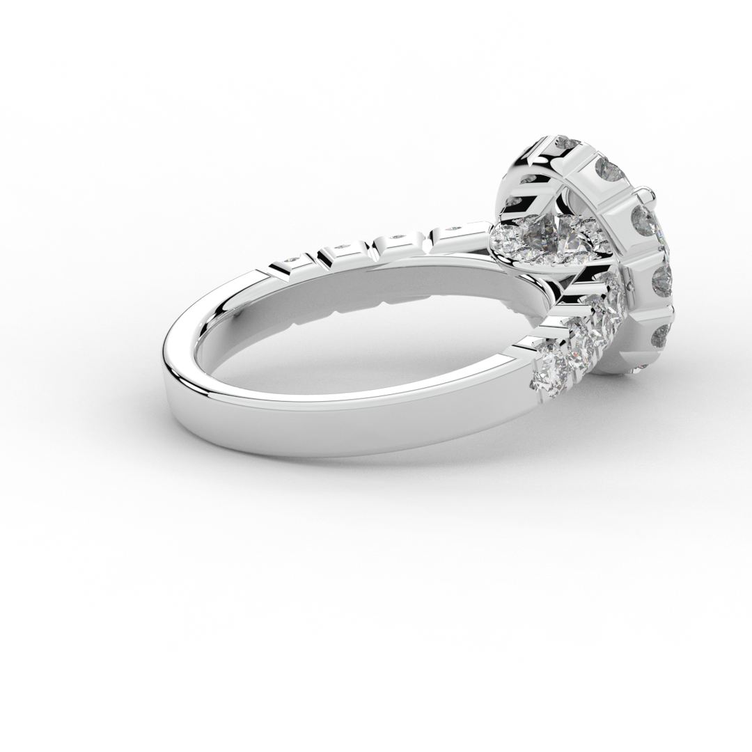 3.50CT.TW ROUND LAB DIAMOND HALO ENGAGEMENT RING - Nazarelle