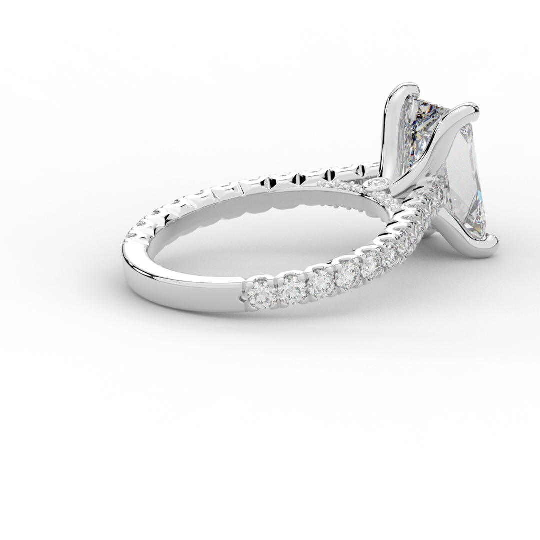 4.25CT.TW RADIANT LAB DIAMOND SOLITAIRE ENGAGEMENT RING - Nazarelle