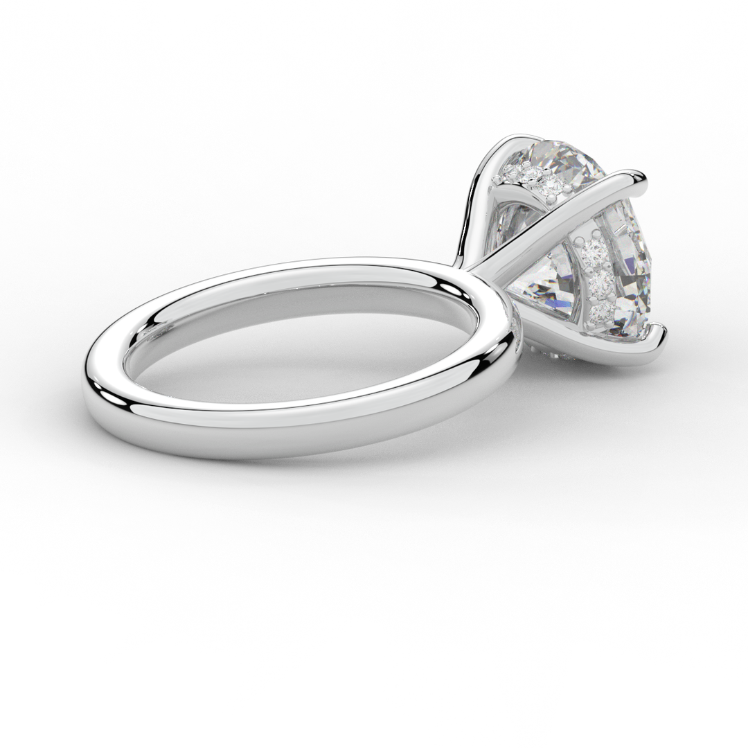 3.05CT.TW ROUND LAB DIAMOND UNDERHALO ENGAGEMENT RING - Nazarelle