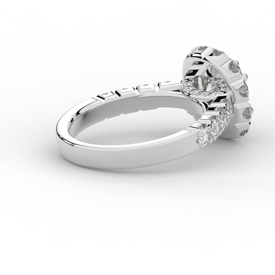 3.45CT.TW CUSHION LAB DIAMOND HALO ENGAGEMENT RING - Nazarelle