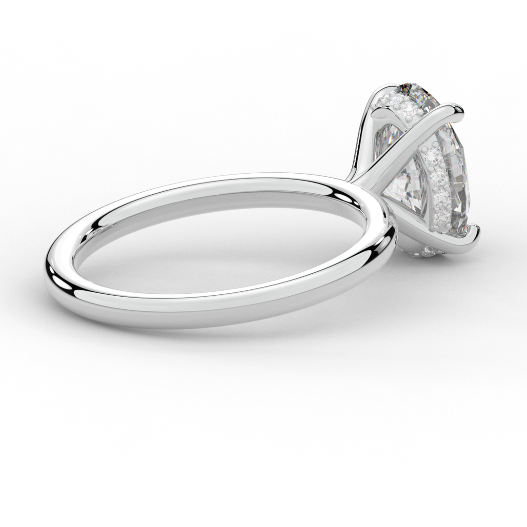 2.06CT.TW OVAL LAB DIAMOND UNDERHALO SOLIATIRE ENGAGEMENT RING - Nazarelle