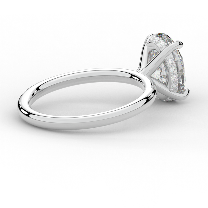 2.06CT.TW OVAL LAB DIAMOND UNDERHALO SOLIATIRE ENGAGEMENT RING - Nazarelle