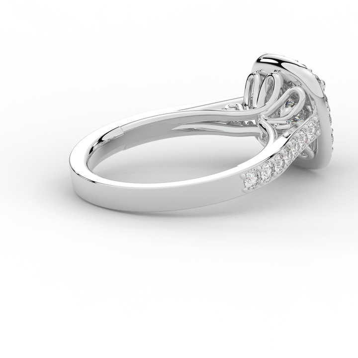 2.25CT.TW ROUND LAB DIAMOND HALO ENGAGEMENT RING - Nazarelle