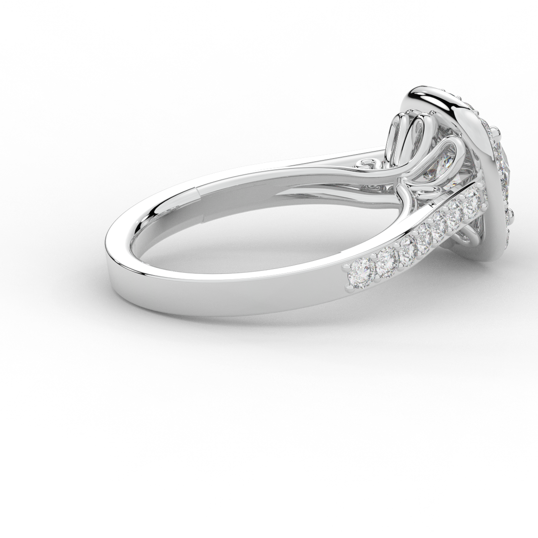 2.25CT.TW ROUND LAB DIAMOND HALO ENGAGEMENT RING - Nazarelle