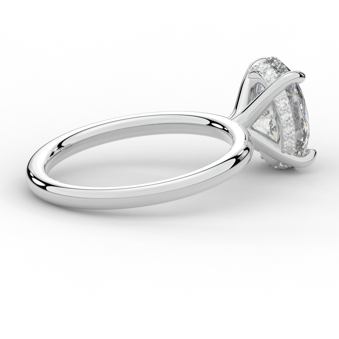 2.06CT.TW OVAL LAB DIAMOND UNDERHALO SOLIATIRE ENGAGEMENT RING - Nazarelle