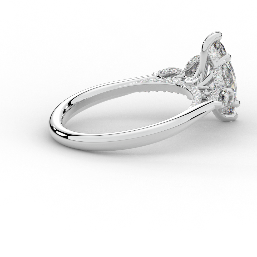 1.50CT.TW MARQUISE LAB DIAMOND ENGAGEMENT RING - Nazarelle