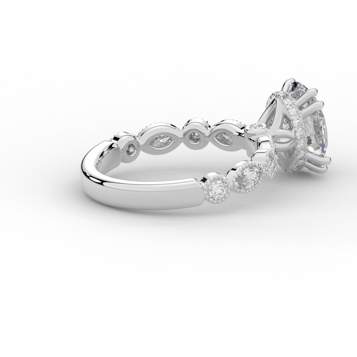 3.60CT.TW OVAL LAB DIAMOND SOLITAIRE ENGAGEMENT RING - Nazarelle