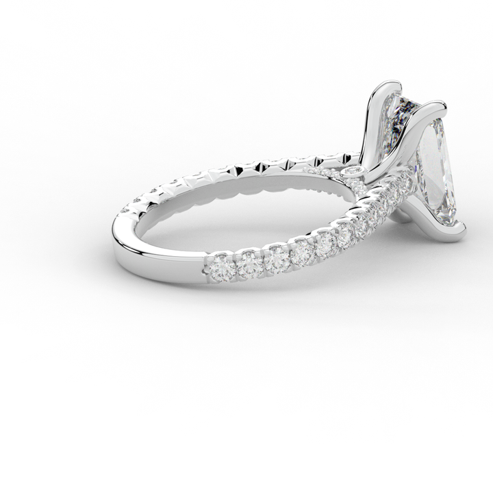 4.25CT.TW RADIANT LAB DIAMOND SOLITAIRE ENGAGEMENT RING - Nazarelle