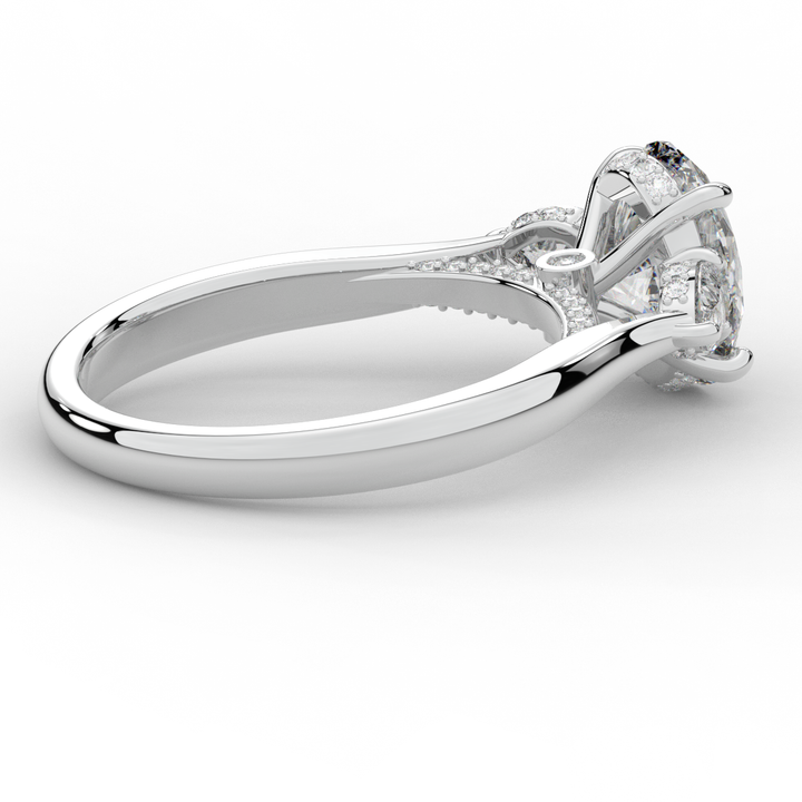 2.40CT.TW OVAL LAB DIAMOND 3 STONE ENGAGEMENT RING - Nazarelle