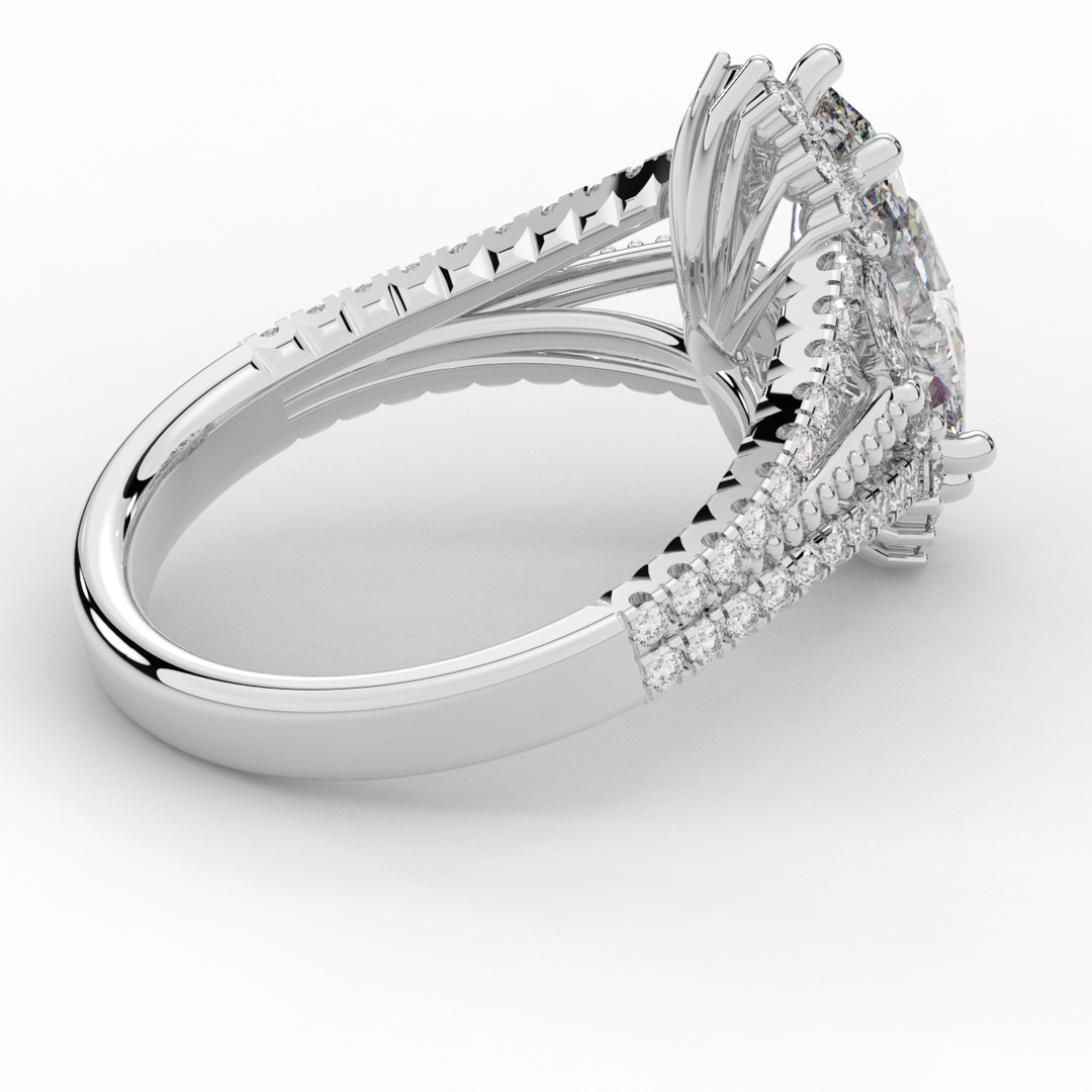 2.70CT.TW MARQUISE LAB DIAMOND HALO ENGAGEMENT RING - Nazarelle