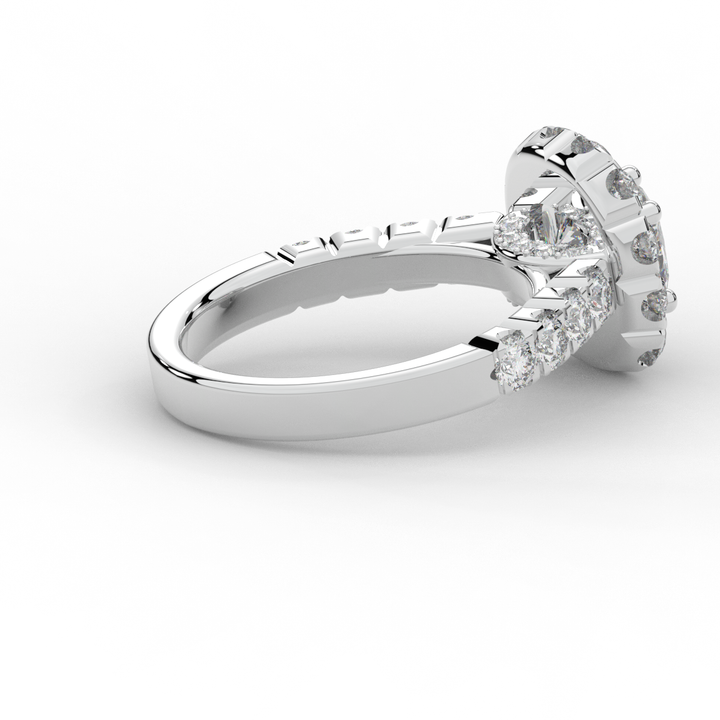 3.45CT.TW CUSHION LAB DIAMOND HALO ENGAGEMENT RING - Nazarelle