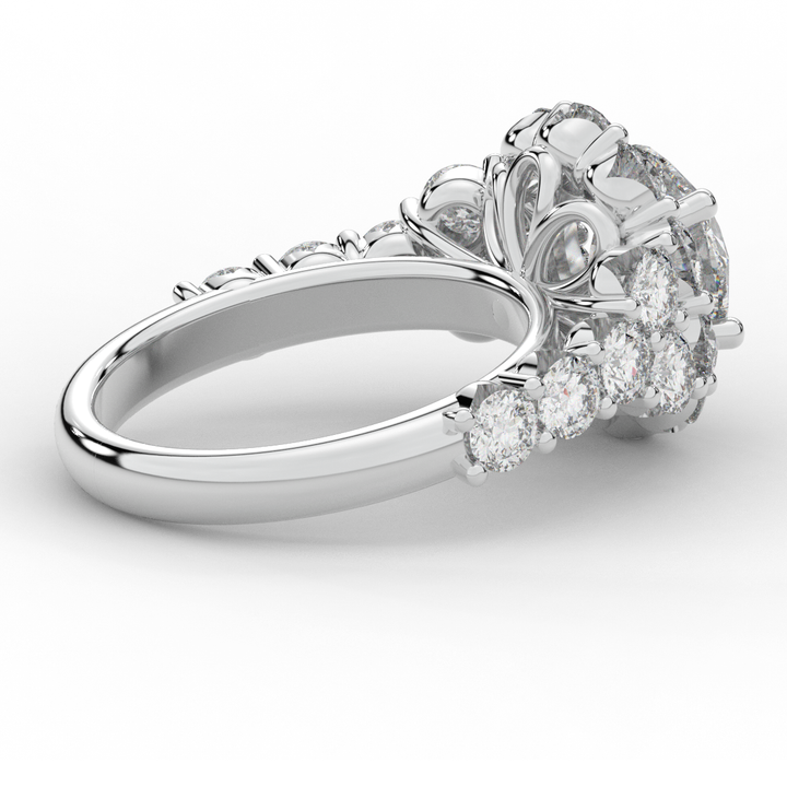 4.75CT.TW ROUND LAB DIAMOND HALO ENGAGEMENT RING - Nazarelle