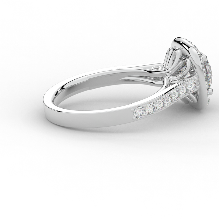 2.25CT.TW ROUND LAB DIAMOND HALO ENGAGEMENT RING - Nazarelle