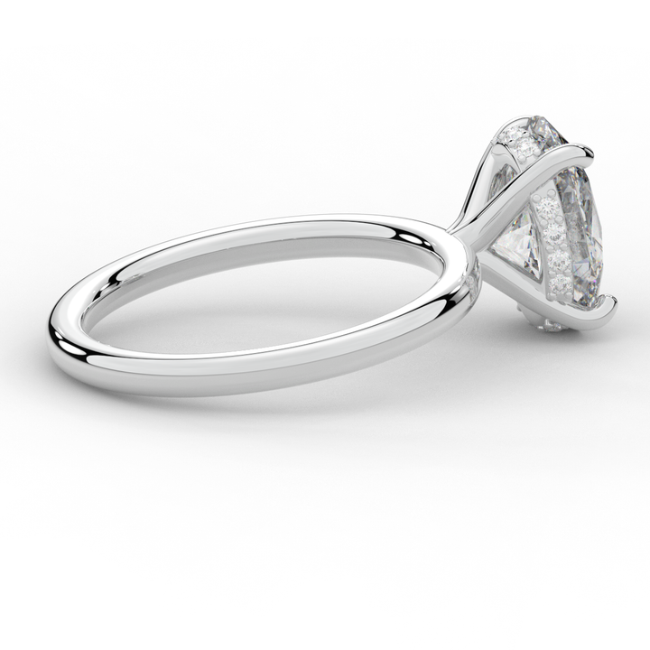 2.06CT.TW OVAL LAB DIAMOND UNDERHALO SOLIATIRE ENGAGEMENT RING - Nazarelle