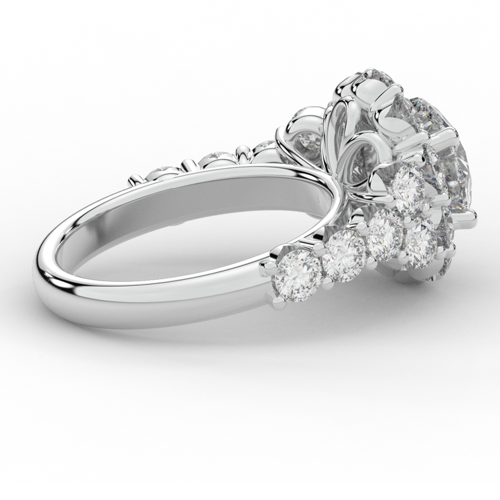 4.75CT.TW ROUND LAB DIAMOND HALO ENGAGEMENT RING - Nazarelle