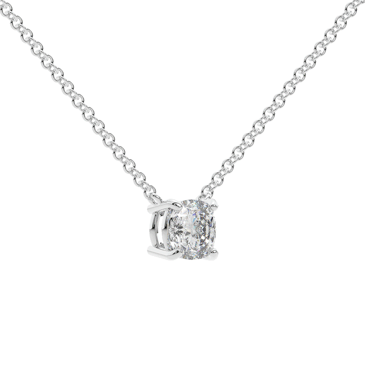 1.00CT.TW CUSHION LAB DIAMOND SOLITAIRE PENDANT - Nazarelle