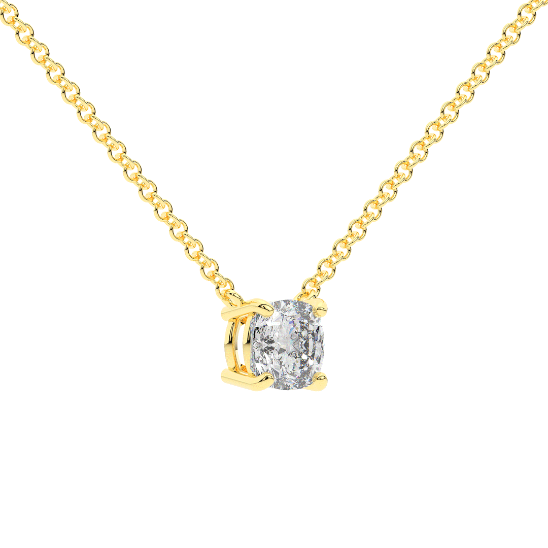 1.00CT.TW CUSHION LAB DIAMOND SOLITAIRE PENDANT - Nazarelle