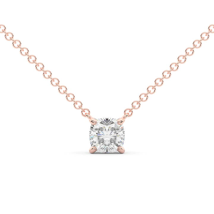 1.00CT.TW CUSHION LAB DIAMOND SOLITAIRE PENDANT - Nazarelle