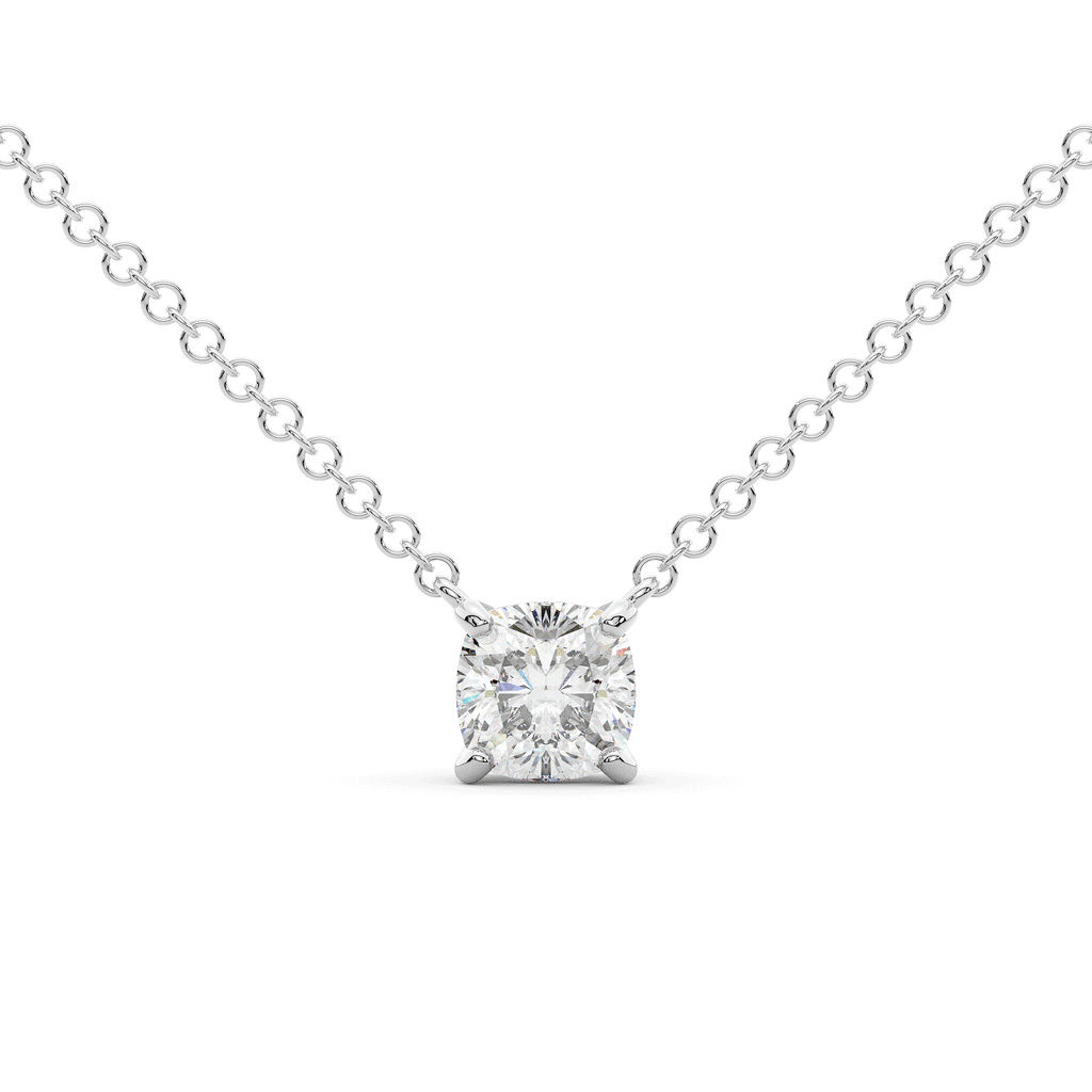 1.00CT.TW CUSHION LAB DIAMOND SOLITAIRE PENDANT - Nazarelle