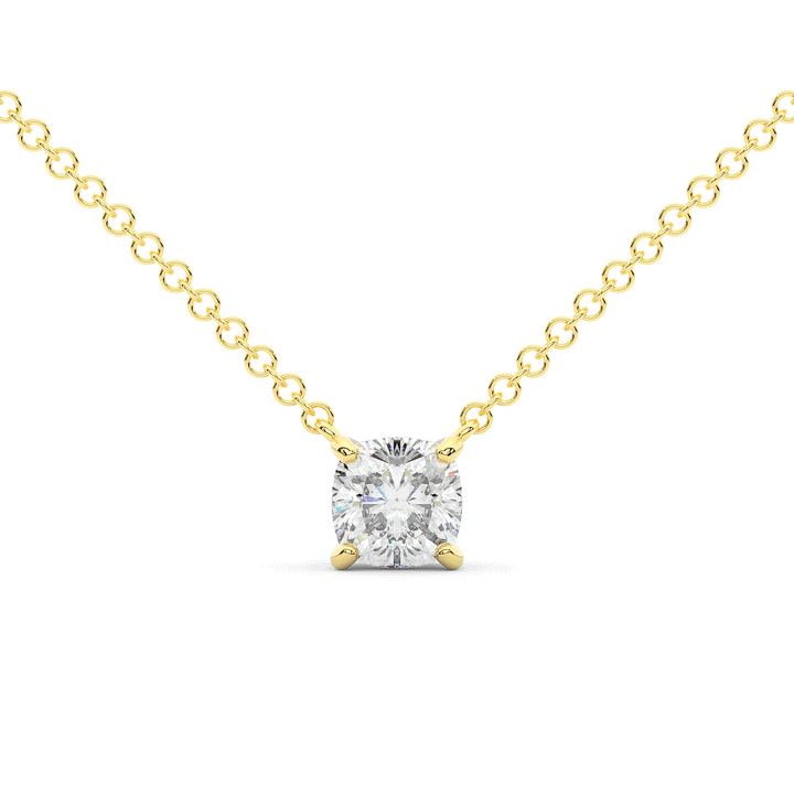 1.00CT.TW CUSHION LAB DIAMOND SOLITAIRE PENDANT - Nazarelle