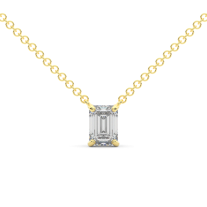 1.00CT.TW EMERALD CUT LAB DIAMOND SOLITAIRE PENDANT - Nazarelle