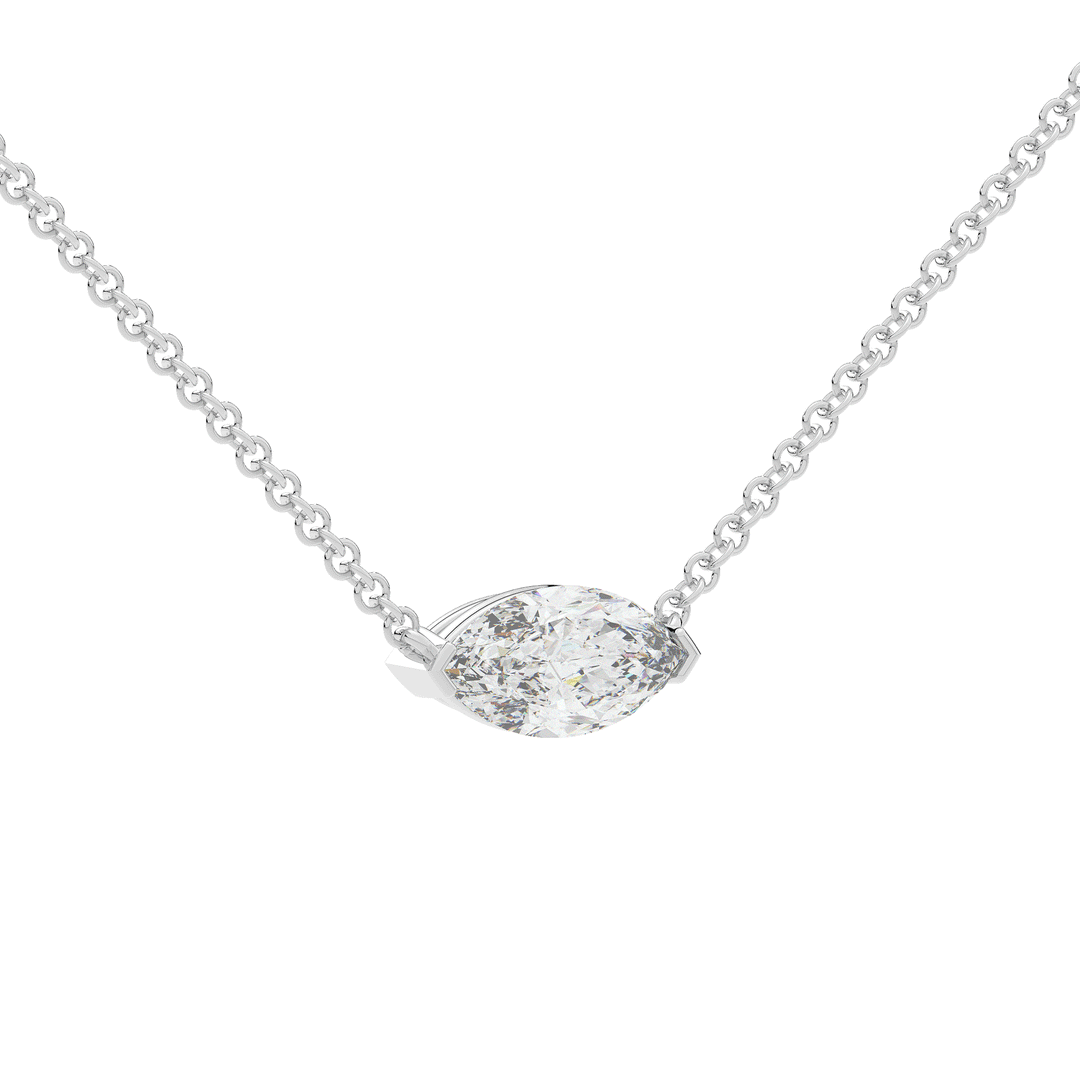 1.00CT.TW MARQUISE LAB DIAMOND SOLITAIRE PENDANT - Nazarelle