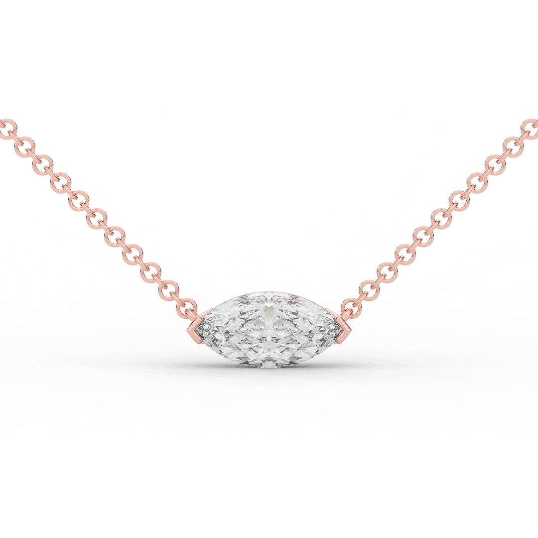 1.00CT.TW MARQUISE LAB DIAMOND SOLITAIRE PENDANT - Nazarelle