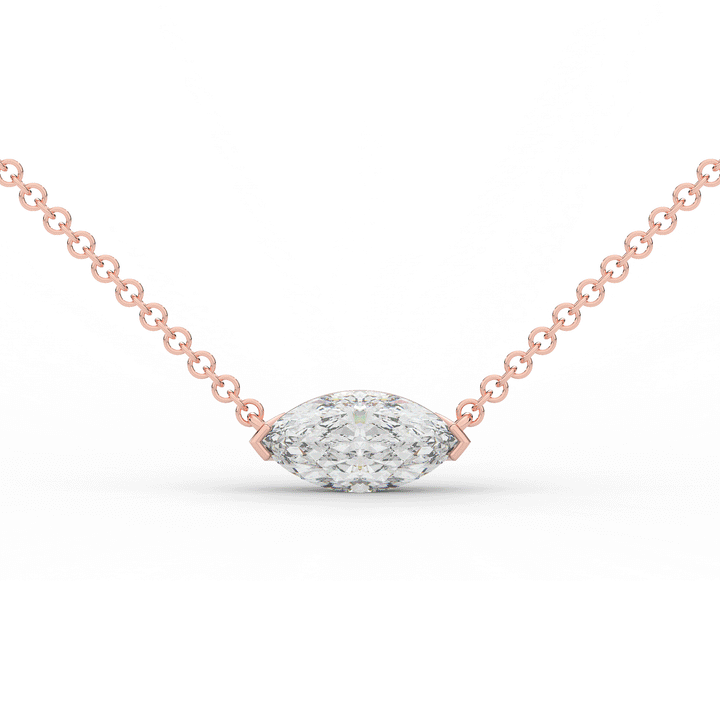 1.00CT.TW MARQUISE LAB DIAMOND SOLITAIRE PENDANT - Nazarelle