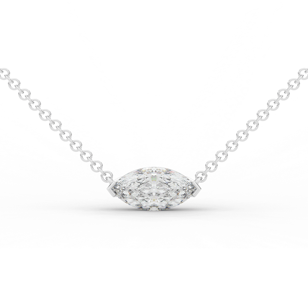 1.00CT.TW MARQUISE LAB DIAMOND SOLITAIRE PENDANT - Nazarelle