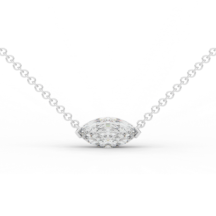 1.00CT.TW MARQUISE LAB DIAMOND SOLITAIRE PENDANT - Nazarelle