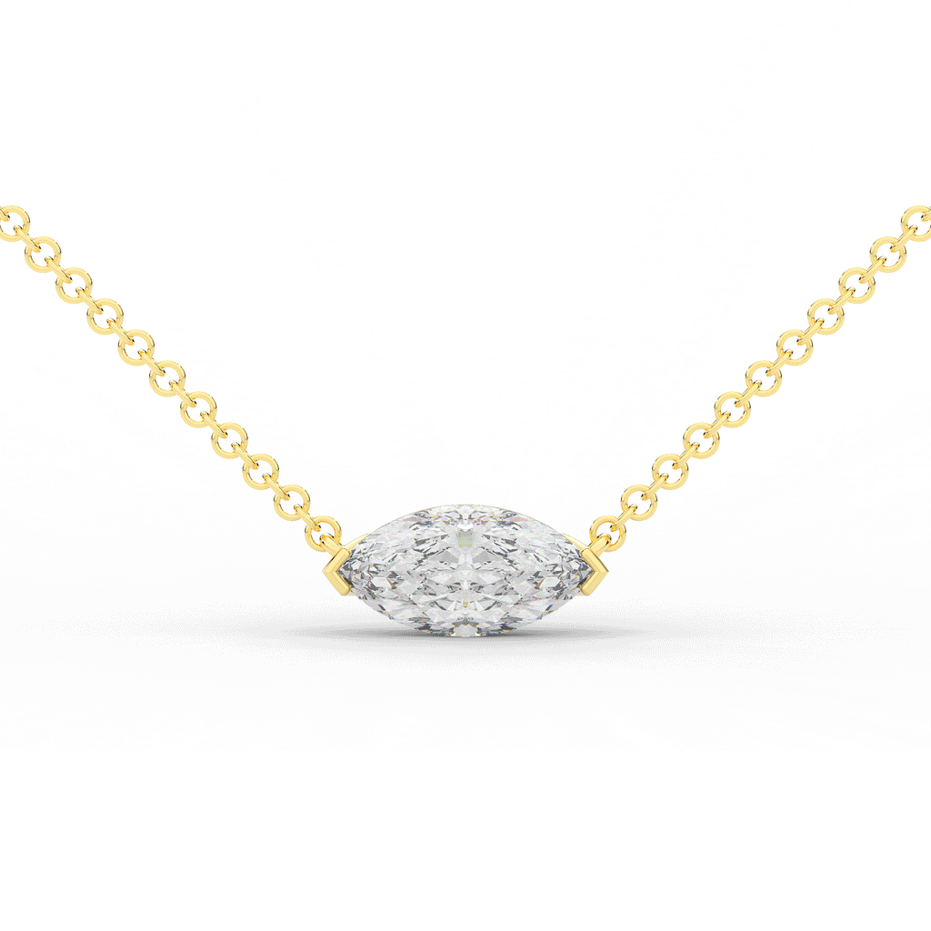 1.00CT.TW MARQUISE LAB DIAMOND SOLITAIRE PENDANT - Nazarelle