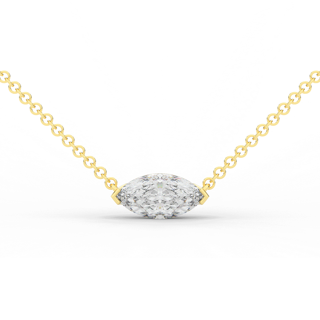 1.00CT.TW MARQUISE LAB DIAMOND SOLITAIRE PENDANT - Nazarelle