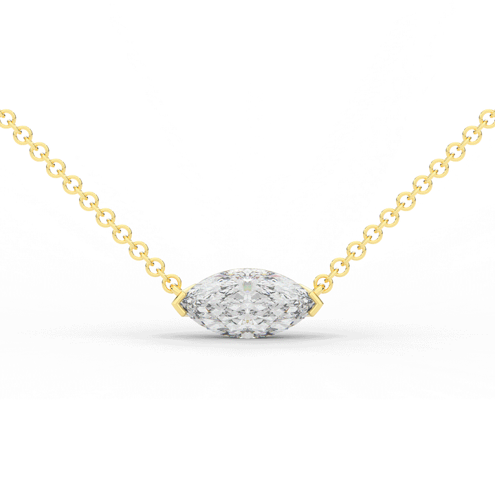 1.00CT.TW MARQUISE LAB DIAMOND SOLITAIRE PENDANT - Nazarelle