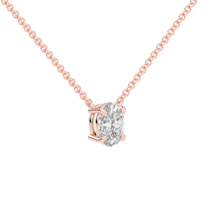 1.00CT.TW OVAL LAB DIAMOND SOLITAIRE PENDANT - Nazarelle