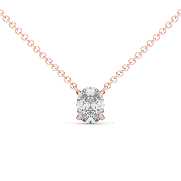 1.00CT.TW OVAL LAB DIAMOND SOLITAIRE PENDANT - Nazarelle