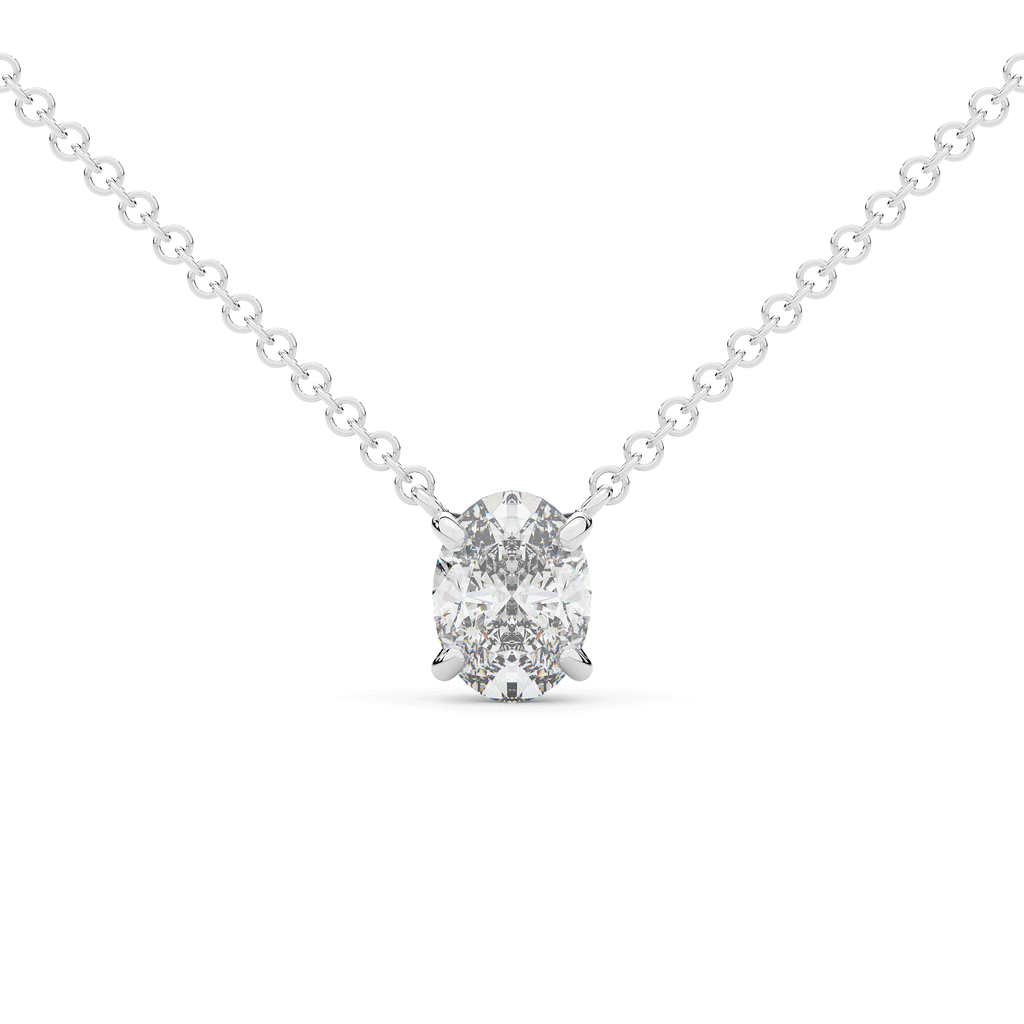 1.00CT.TW OVAL LAB DIAMOND SOLITAIRE PENDANT - Nazarelle