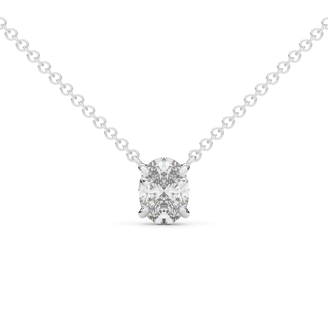 1.00CT.TW OVAL LAB DIAMOND SOLITAIRE PENDANT - Nazarelle