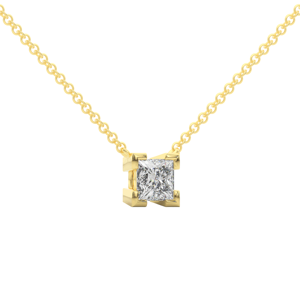 1.00CT.TW PRINCESS CUT LAB DIAMOND SOLITAIRE PENDANT - Nazarelle