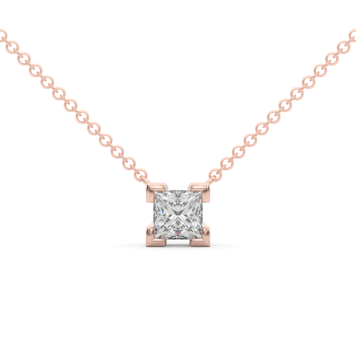 1.00CT.TW PRINCESS CUT LAB DIAMOND SOLITAIRE PENDANT - Nazarelle